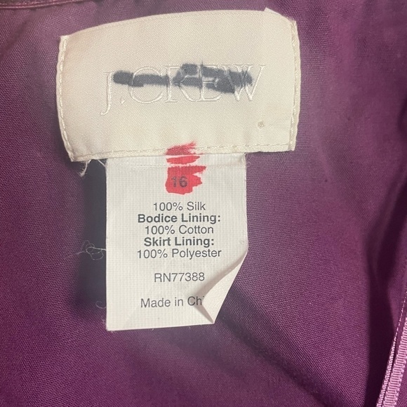 J Crew 100% silk shell dress, sweet heart neckline, in a gorgeous fuchsia purple - Picture 4 of 5